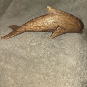 Source Unknown Wooden Dolphin Accent - Brown